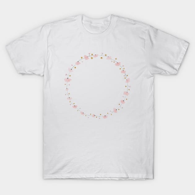 Floral wreath T-Shirt by LigiaHortaCreations